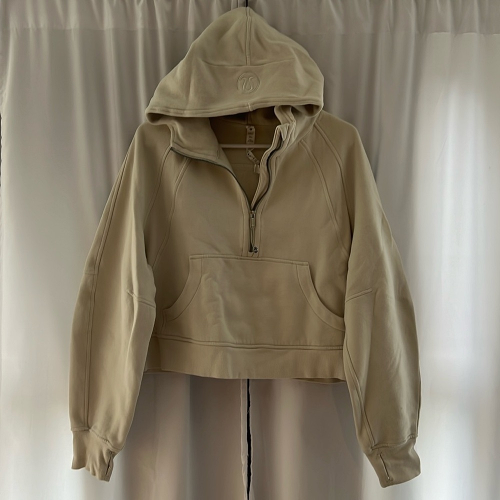 Lululemon Scuba oversized half-zip hoodie, weathered bone, size M/L